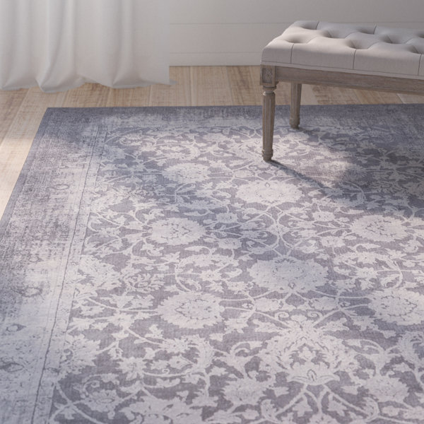 Lark Manor Tilleul Oriental Vintage Persian Distressed Gray Area Rug